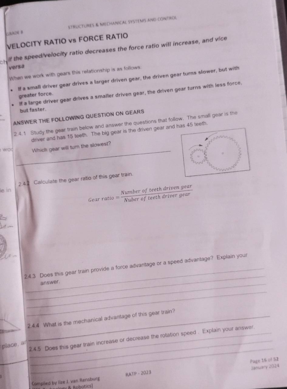 structures & mechanical systems and control grade 8 velocity ratio vs f…