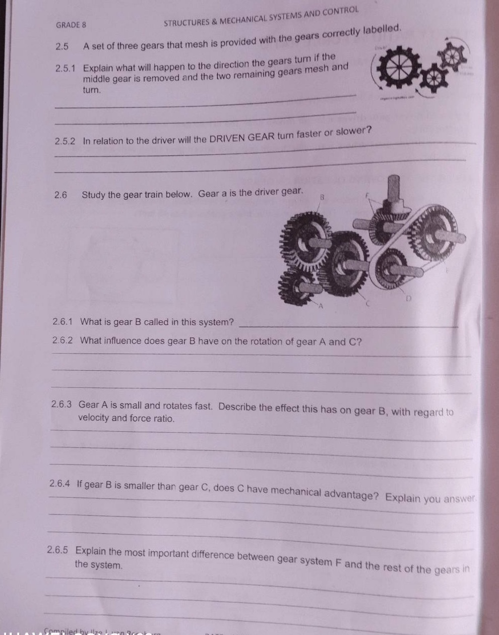 grade 8 structures & mechanical systems and control 2.5 a set of three …