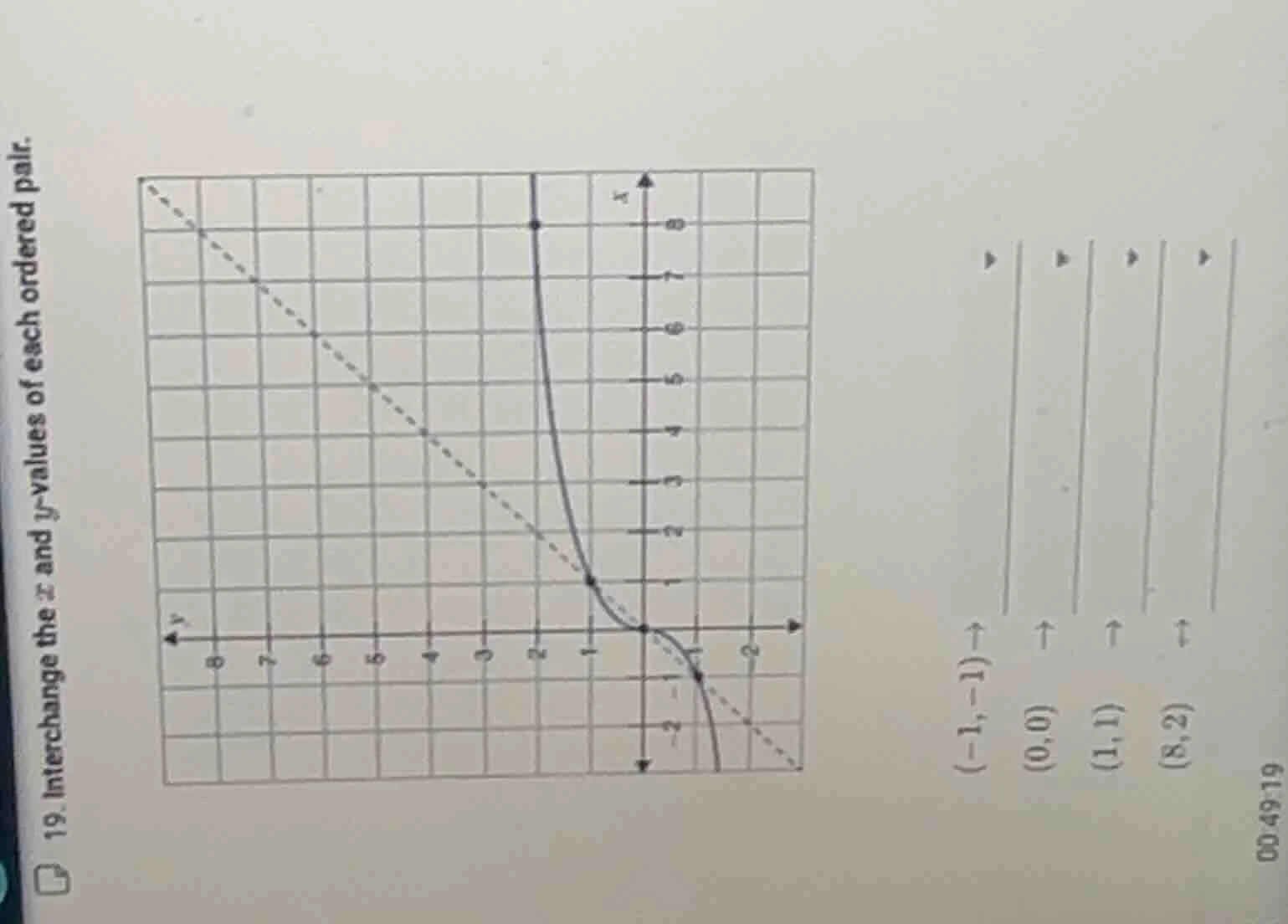 19. interchange the ( x )- and ( y )-values of each ordered pair.