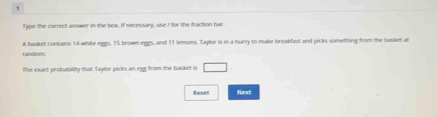 type the correct answer in the box. if necessary, use / for the fractio…