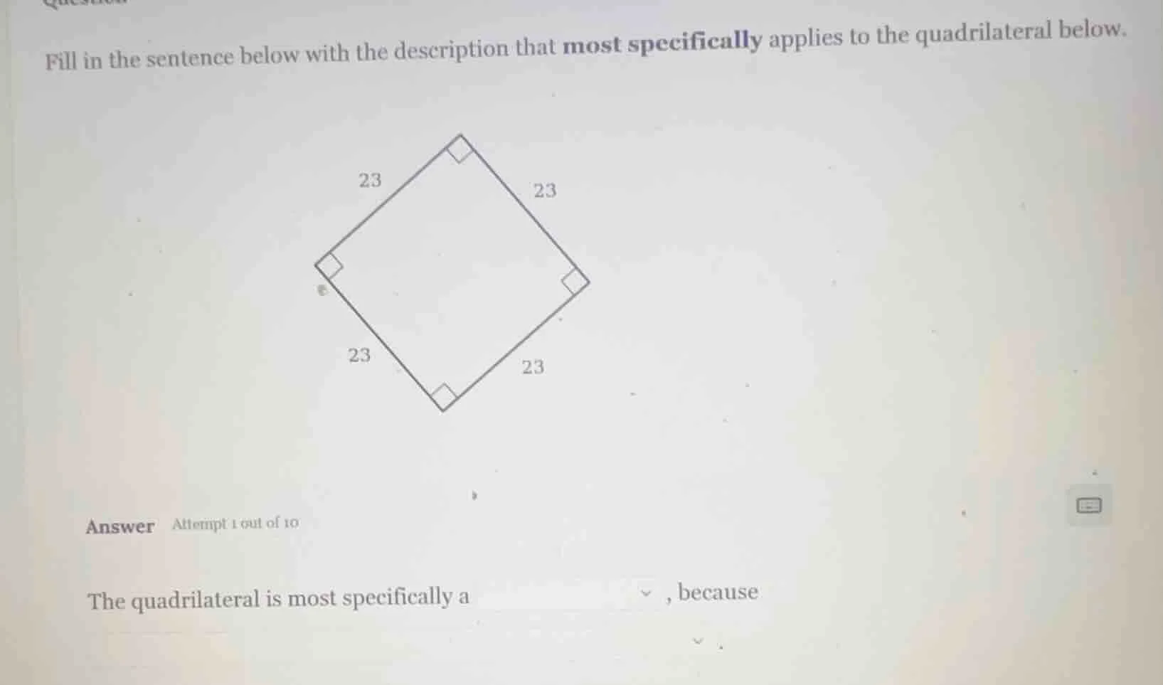 fill in the sentence below with the description that most specifically …