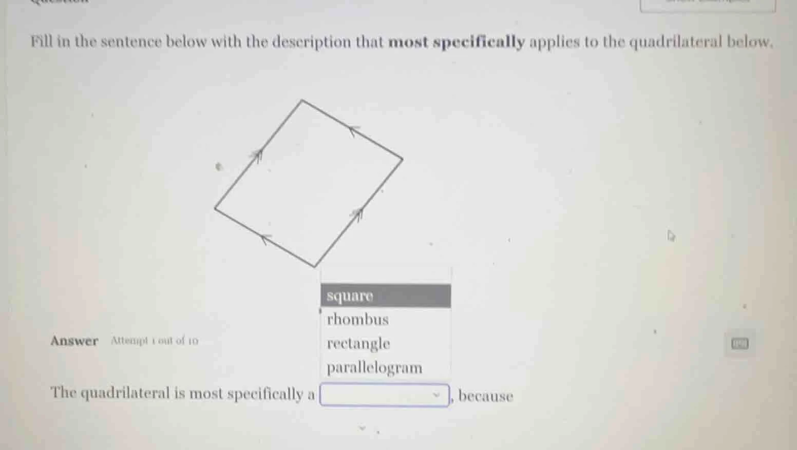 fill in the sentence below with the description that most specifically …