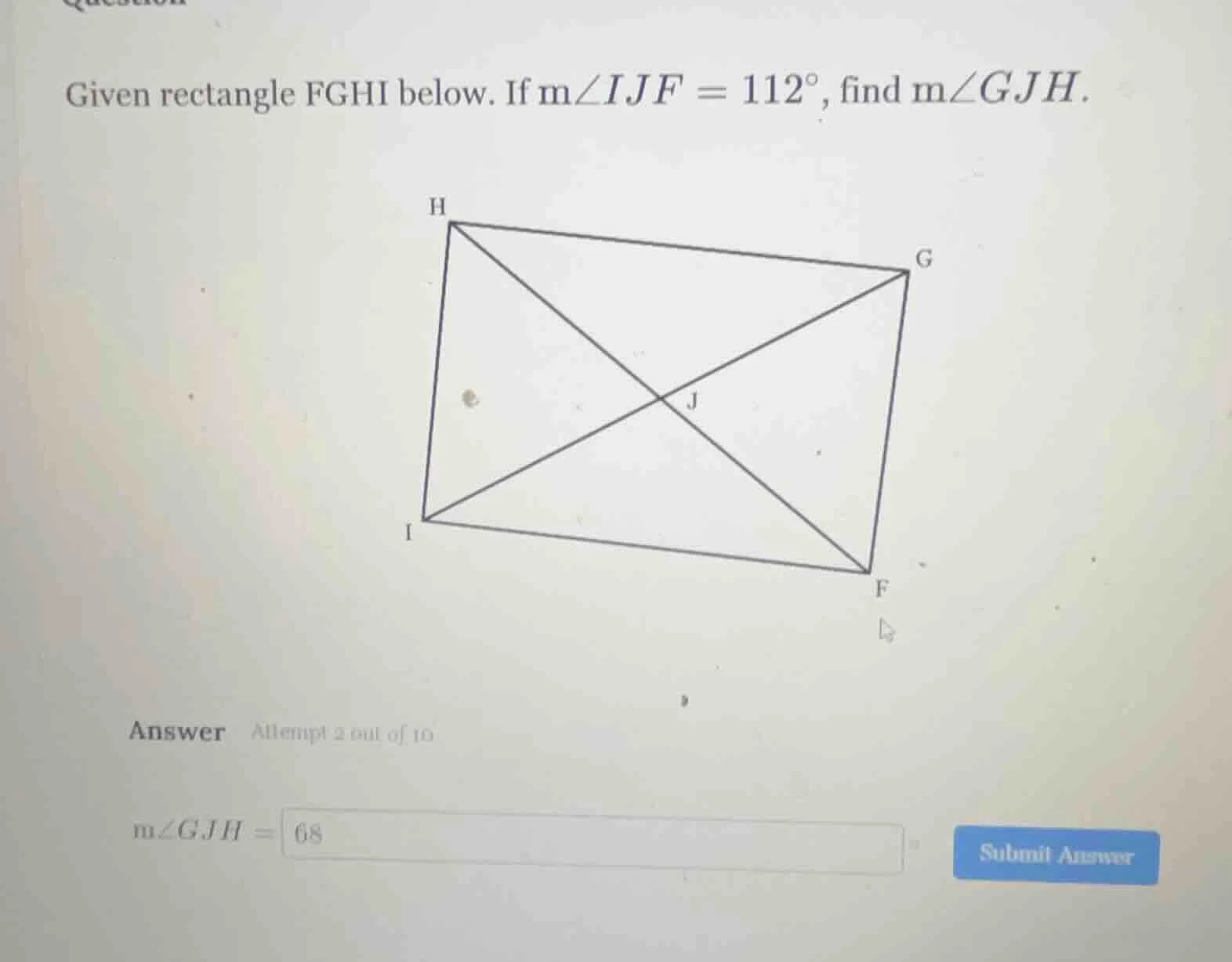 given rectangle fghi below. if ( \text{m}angle ijf = 112^circ ), find (…