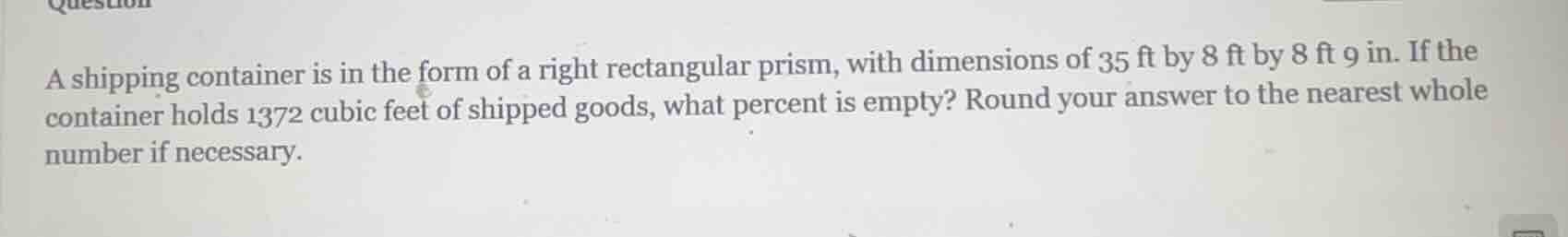 a shipping container is in the form of a right rectangular prism, with …