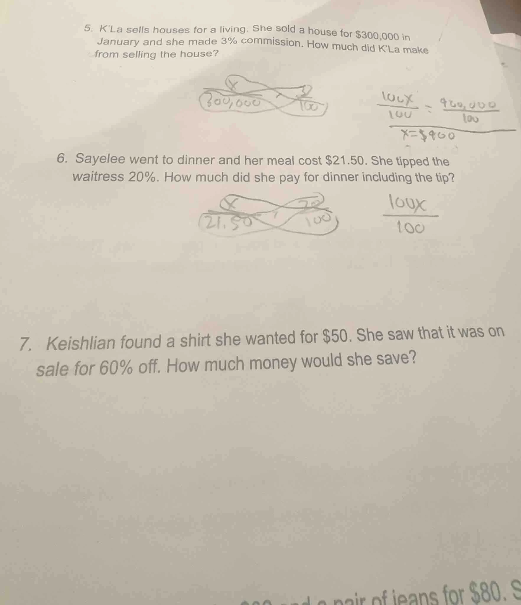 5. kla sells houses for a living. she sold a house for $300,000 in janu…