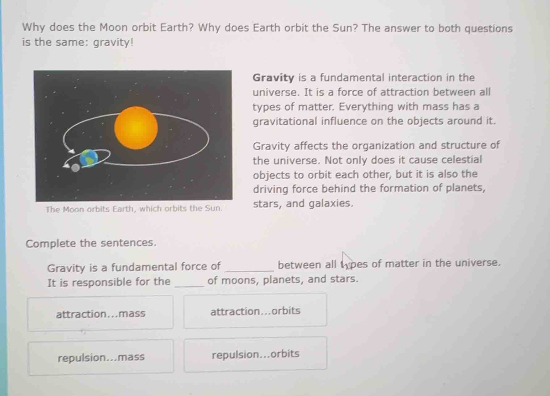 why does the moon orbit earth? why does earth orbit the sun? the answer…