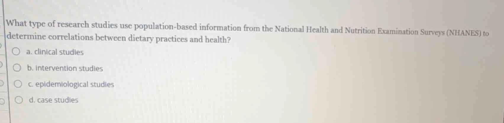 what type of research studies use population - based information from t…