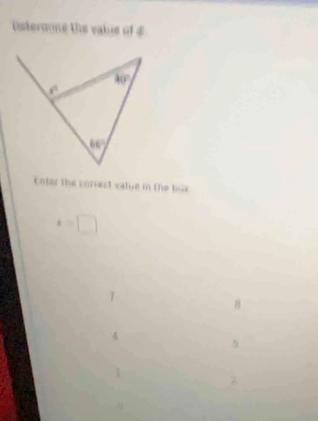 determine the value of ( x ). enter the correct value in the box. ( x =…