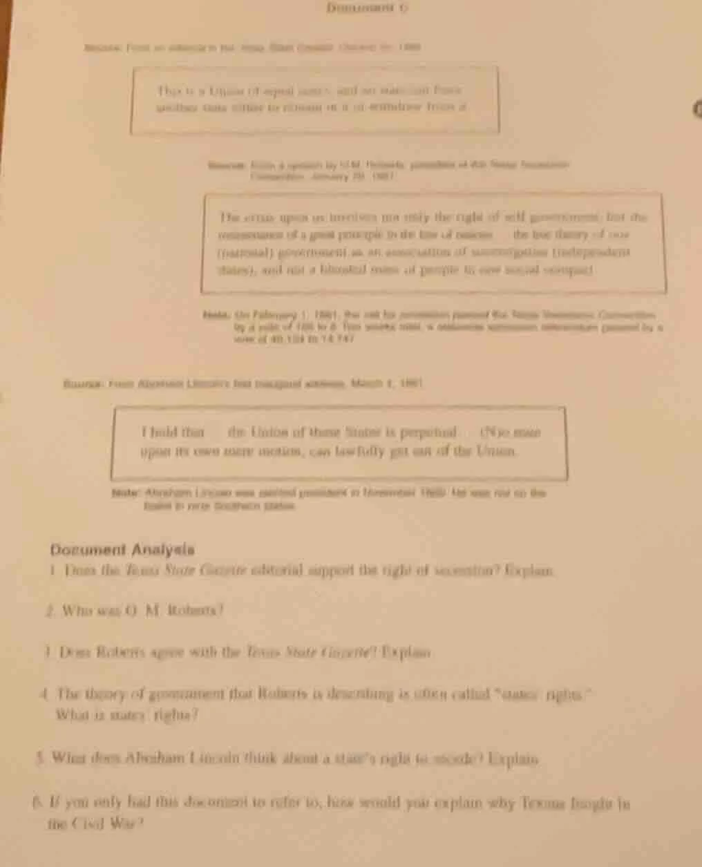 document 1 some text about a texas state gazette editorial, o.m. robert…