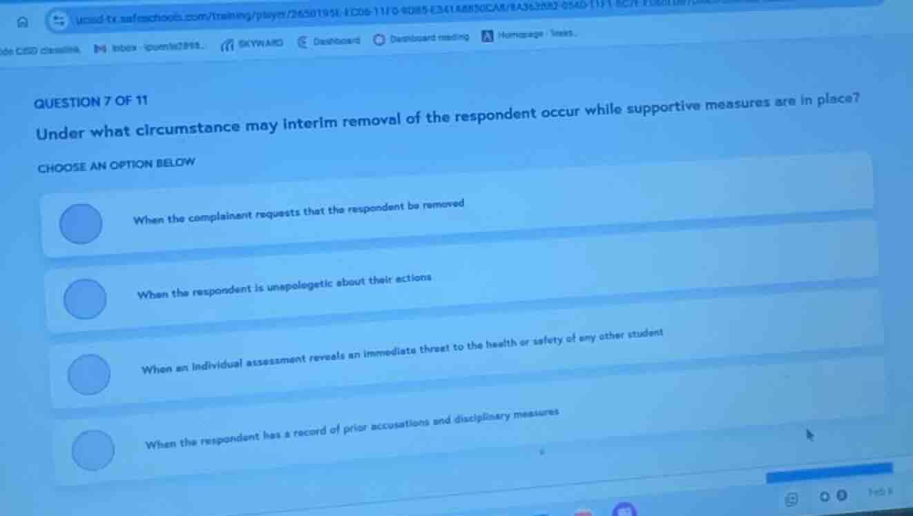 question 7 of 11 under what circumstance may interim removal of the res…