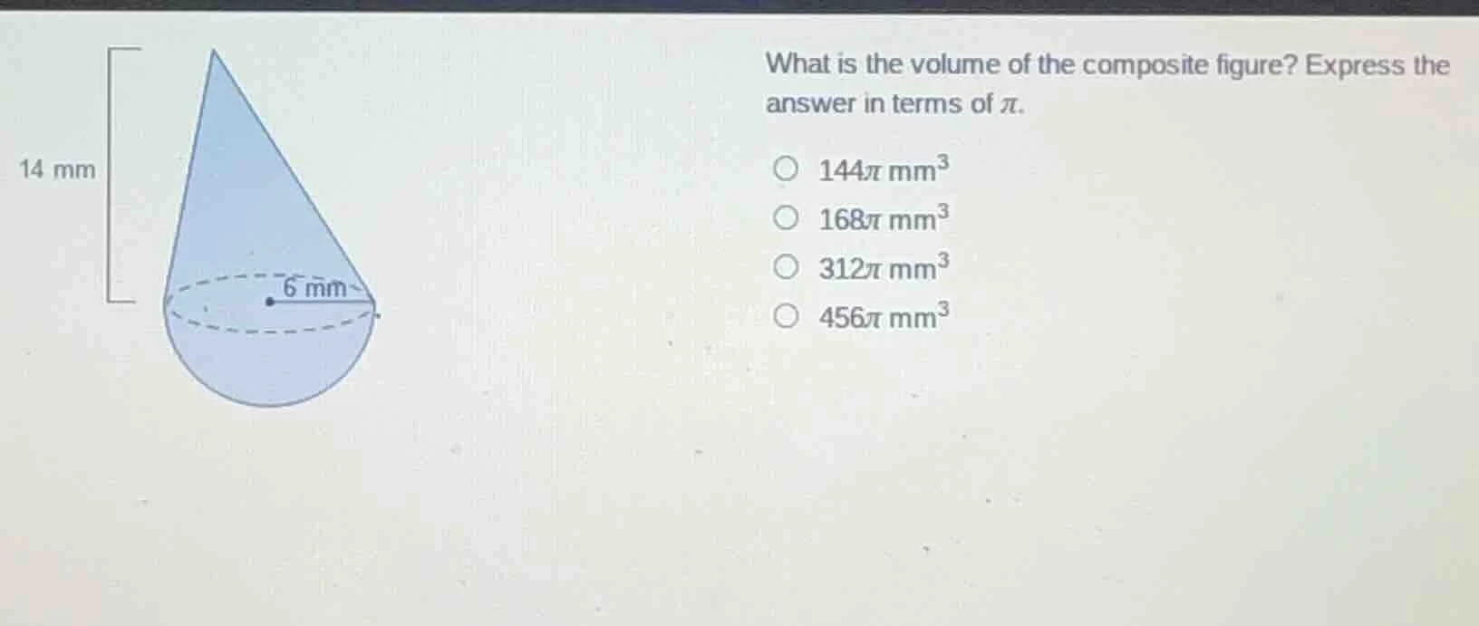 what is the volume of the composite figure? express the answer in terms…