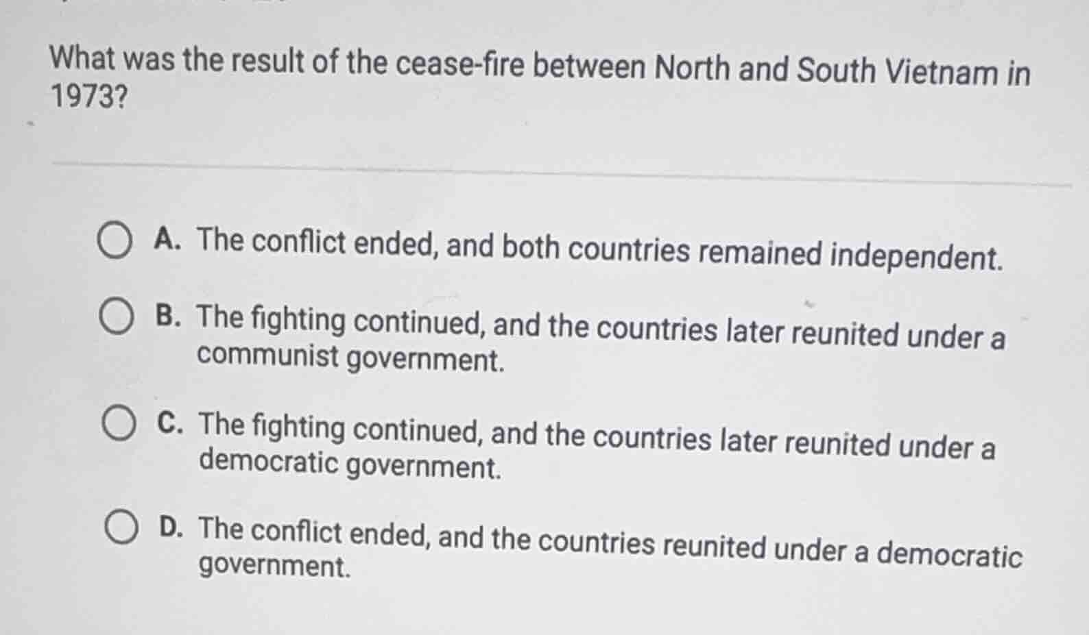 what was the result of the cease - fire between north and south vietnam…