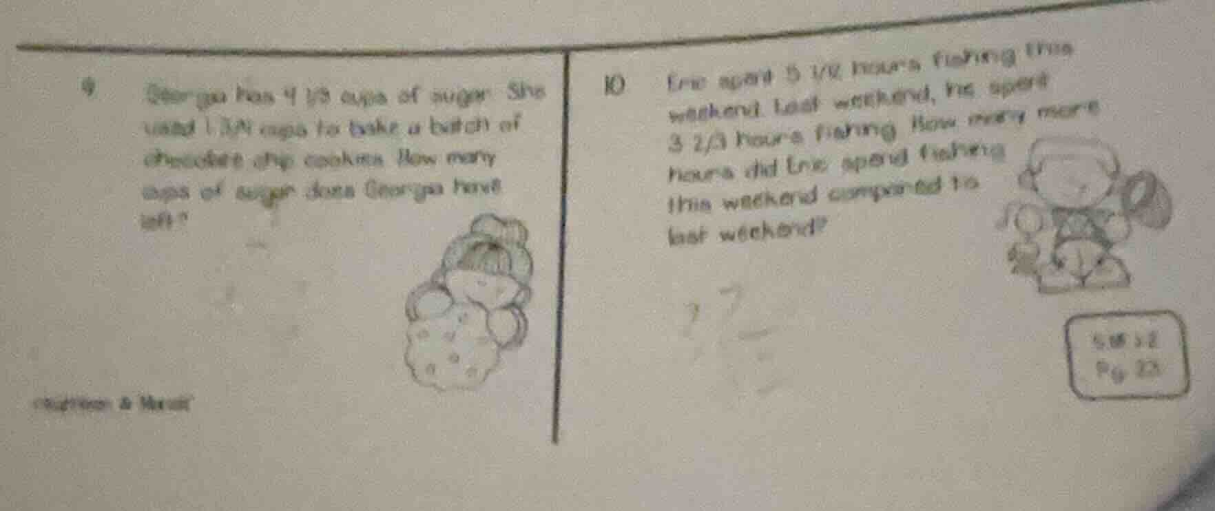 9 georgia has 4 1/3 cups of sugar. she used 1 3/4 cups to bake a batch …