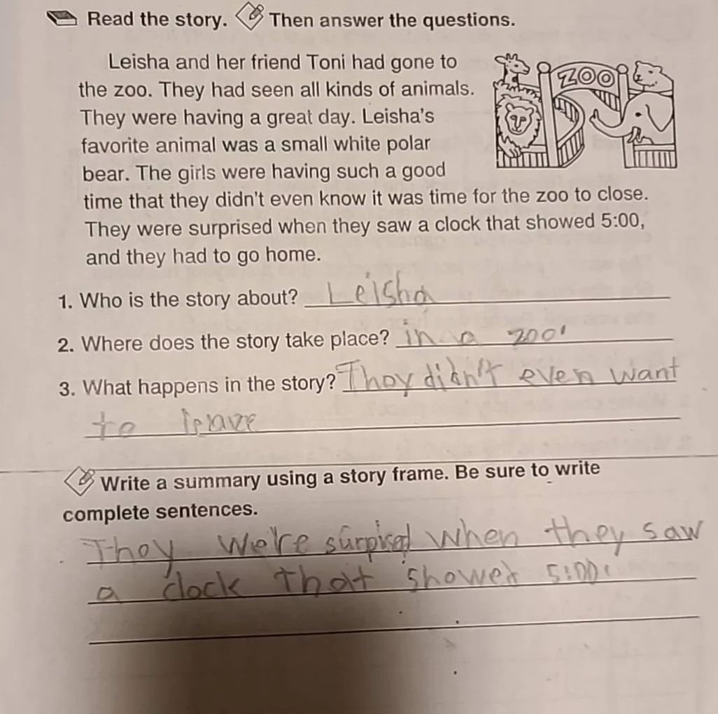 read the story. then answer the questions. leisha and her friend toni h…