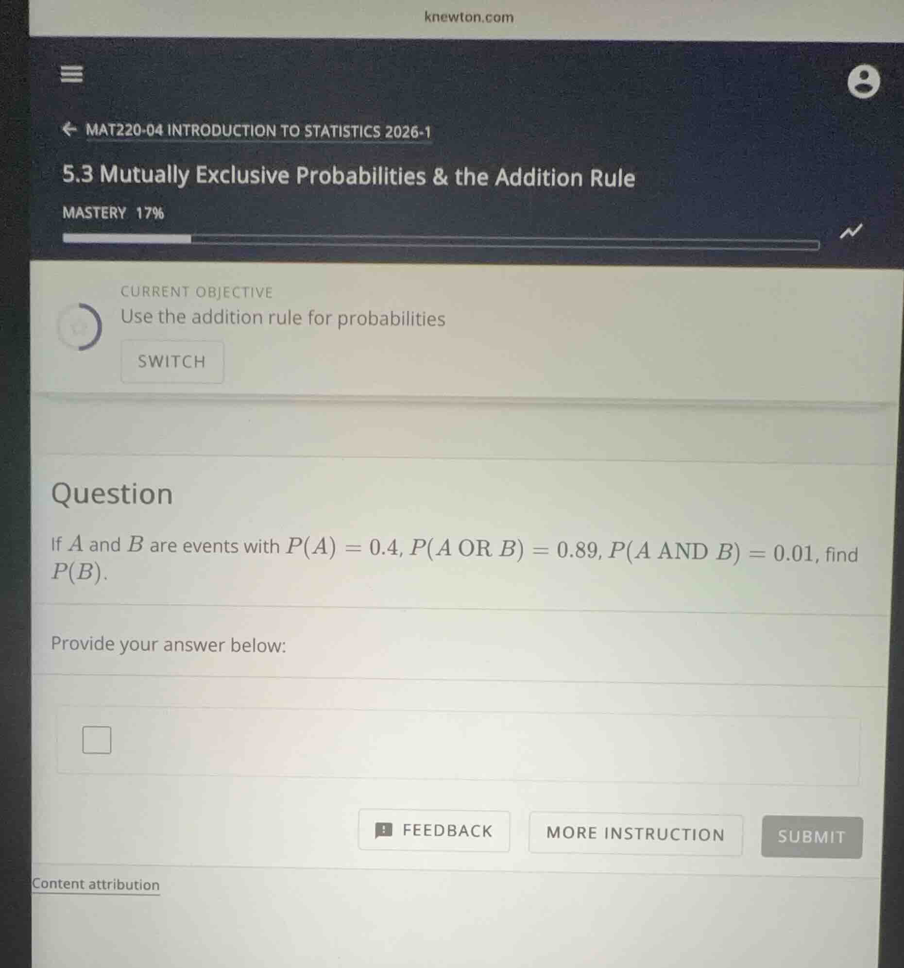 if ( a ) and ( b ) are events with ( p(a) = 0.4 ), ( p(a \text{ or } b)…