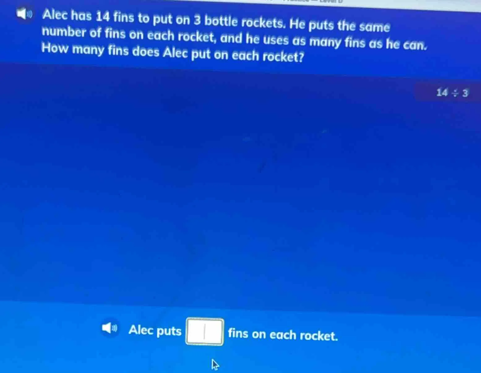 alec has 14 fins to put on 3 bottle rockets. he puts the same number of…