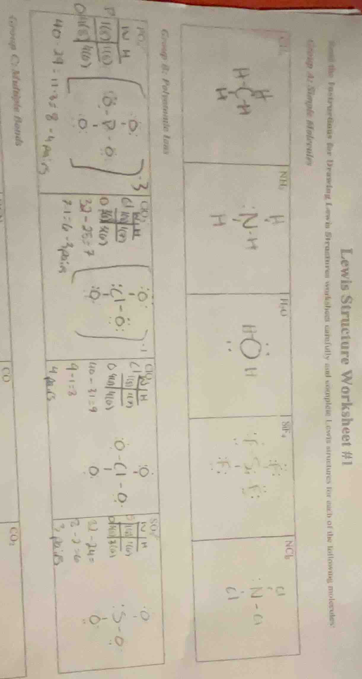 lewis structure worksheet #1 summarize the instructions for drawing lew…