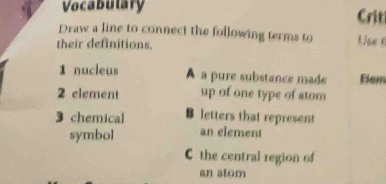 vocabulary draw a line to connect the following terms to their definiti…