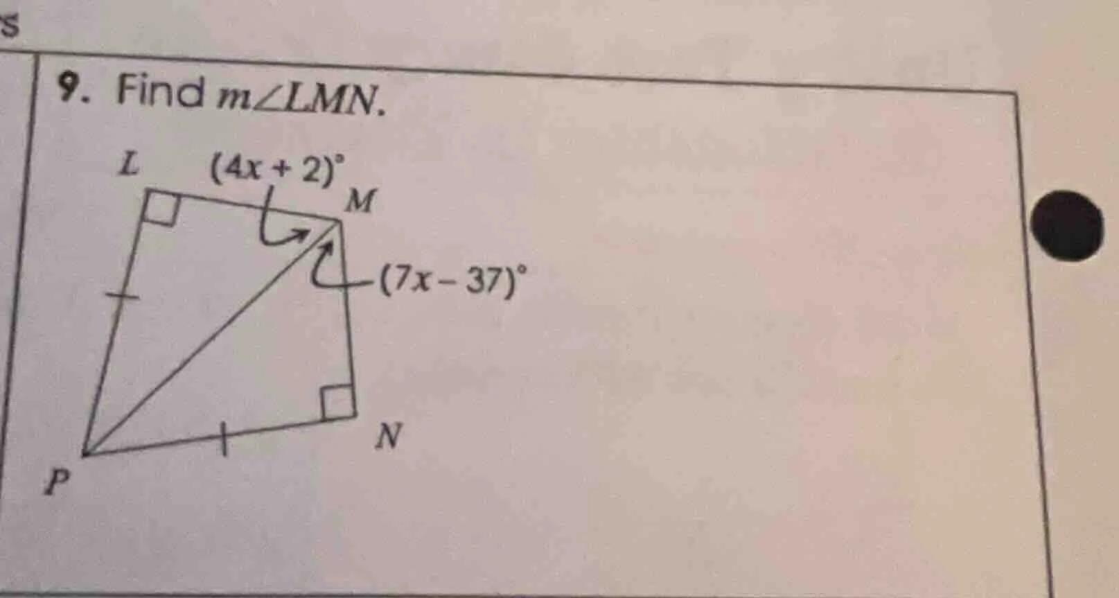 9. find ( mangle lmn ).