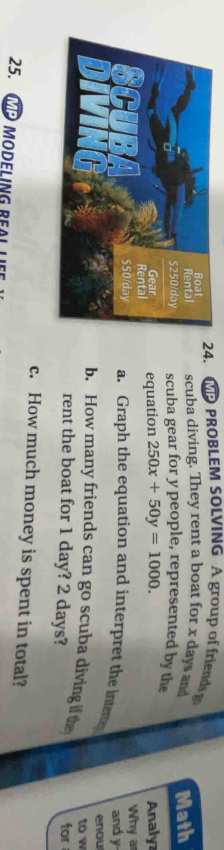 24. mp problem solving a group of friends go scuba diving. they rent a …