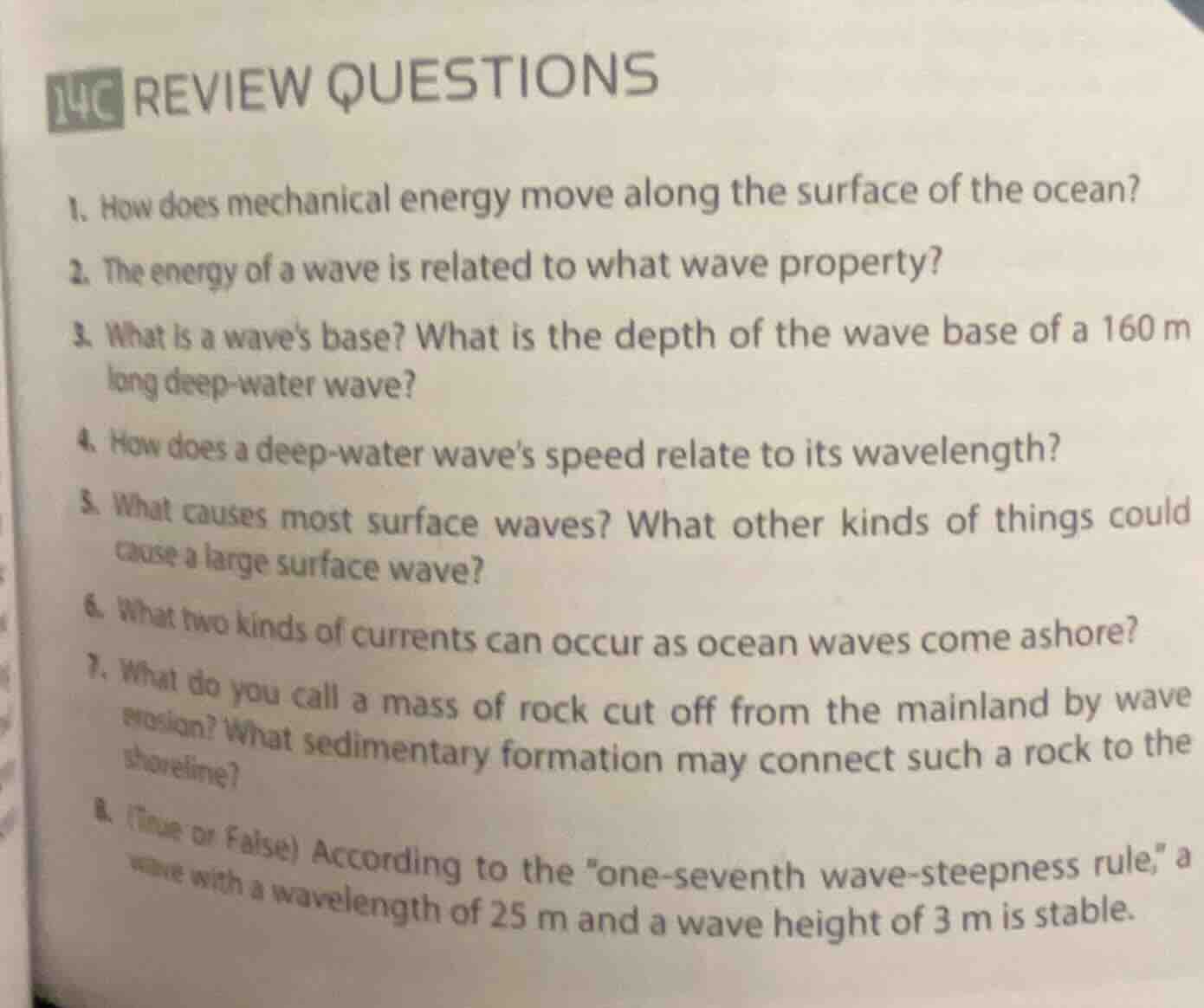14c review questions 1. how does mechanical energy move along the surfa…