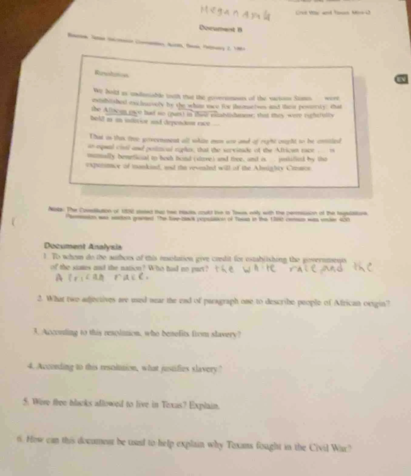 document b resolution: we hold as undeniable truth that the governments…