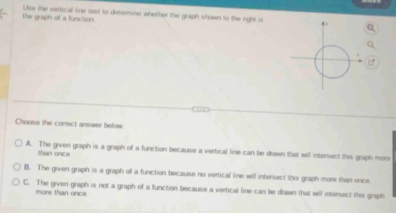 use the vertical line test to determine whether the graph shown to the …