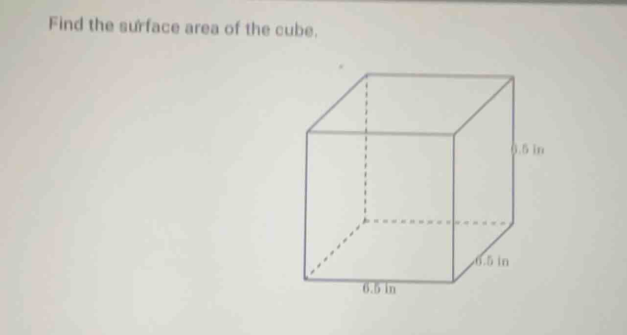 find the surface area of the cube.