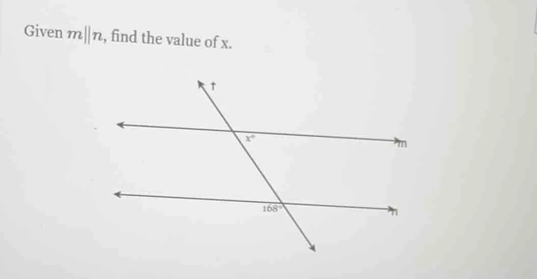 given ( m parallel n ), find the value of ( x ).