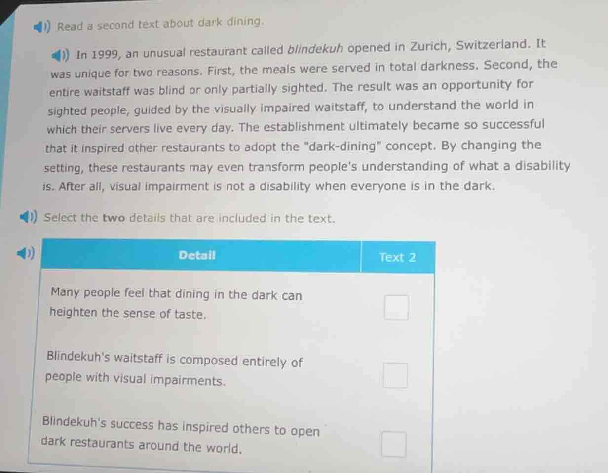 read a second text about dark dining. in 1999, an unusual restaurant ca…
