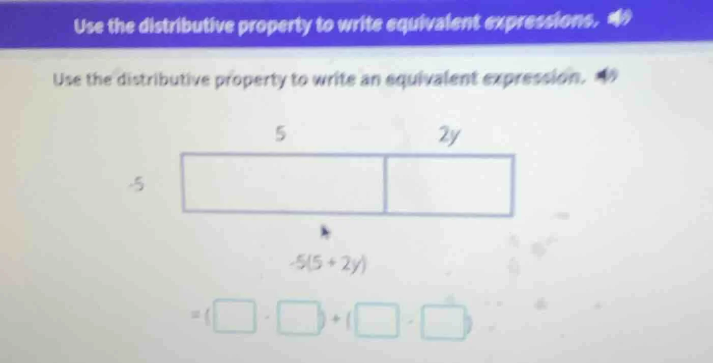 use the distributive property to write equivalent expressions. use the …