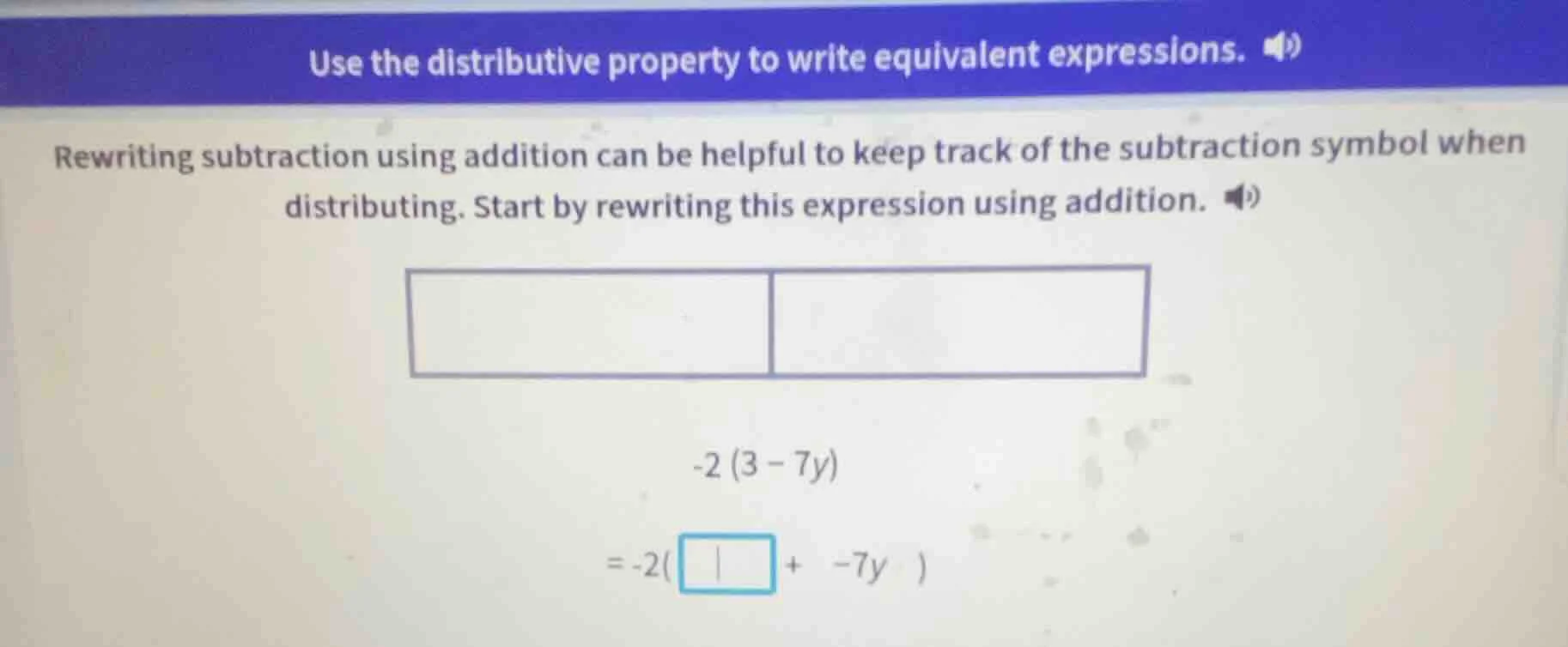 use the distributive property to write equivalent expressions. rewritin…