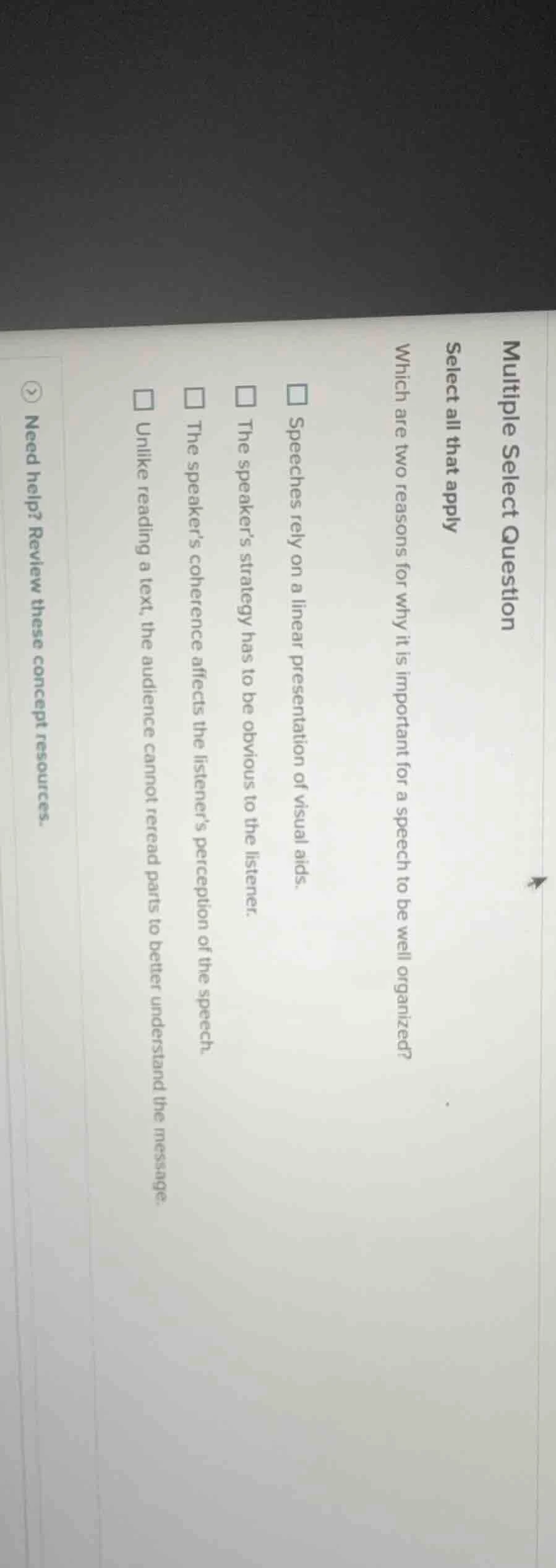 multiple select question select all that apply which are two reasons fo…