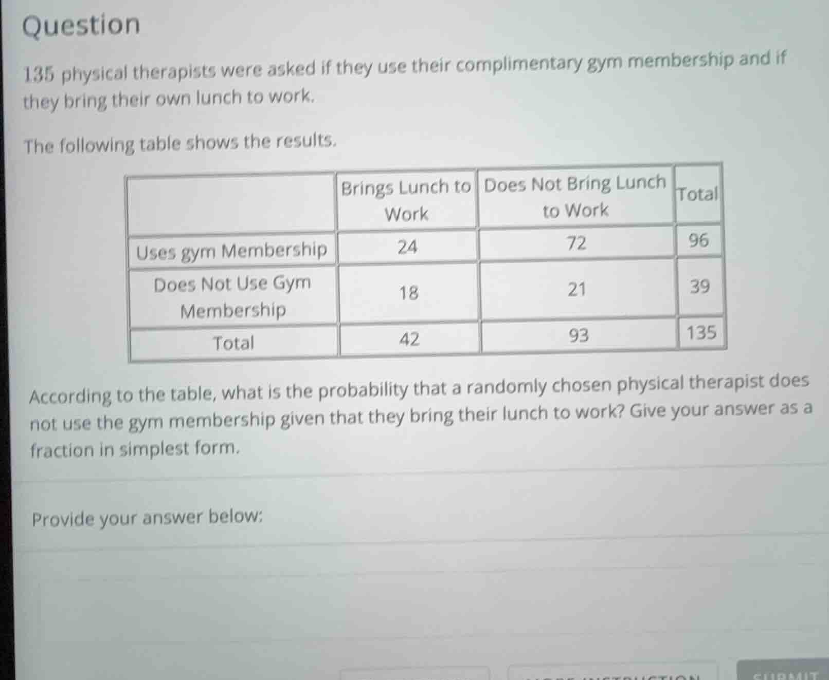 question 135 physical therapists were asked if they use their complimen…