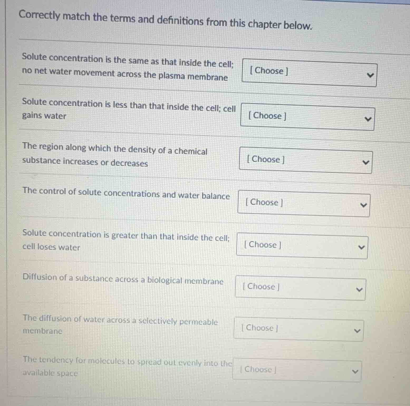 correctly match the terms and definitions from this chapter below. solu…