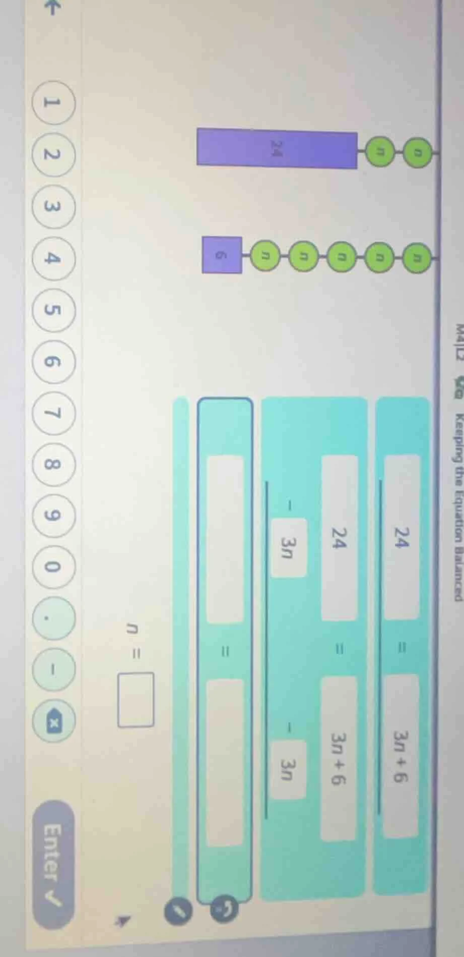 math2 42 keeping the equation balanced 24 connected with two n; 6 conne…