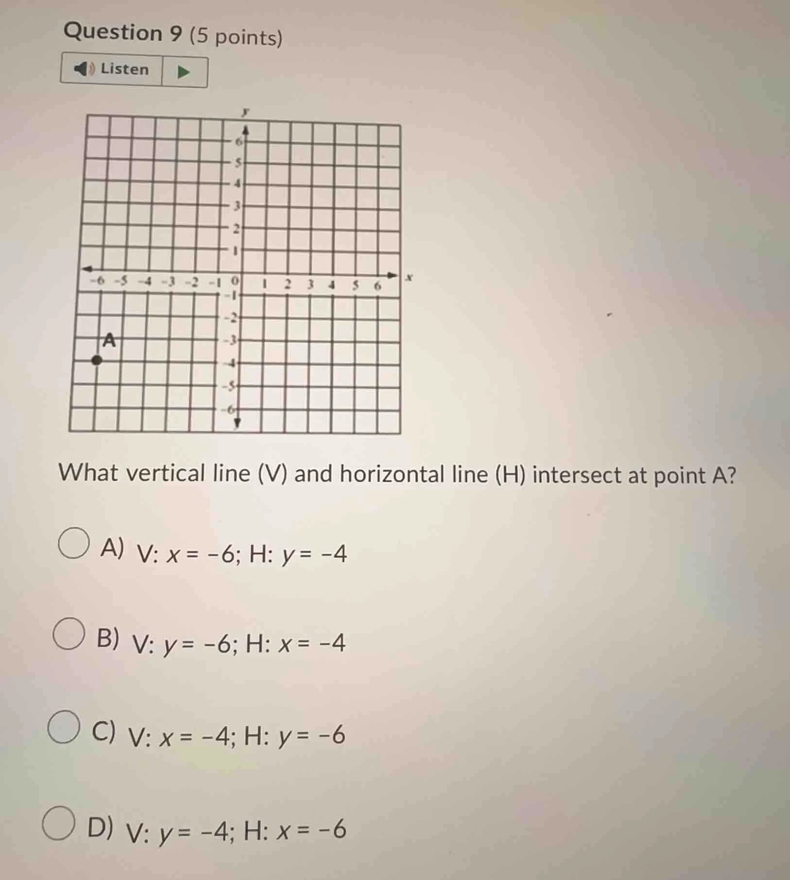 question 9 (5 points) listen what vertical line (v) and horizontal line…