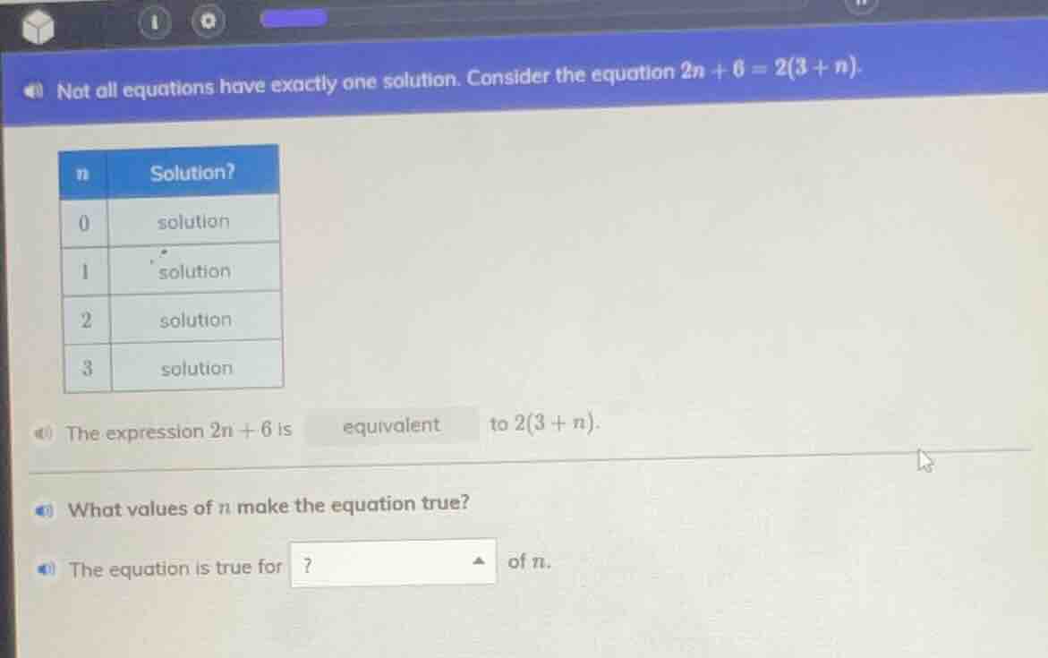 not all equations have exactly one solution. consider the equation $2n …