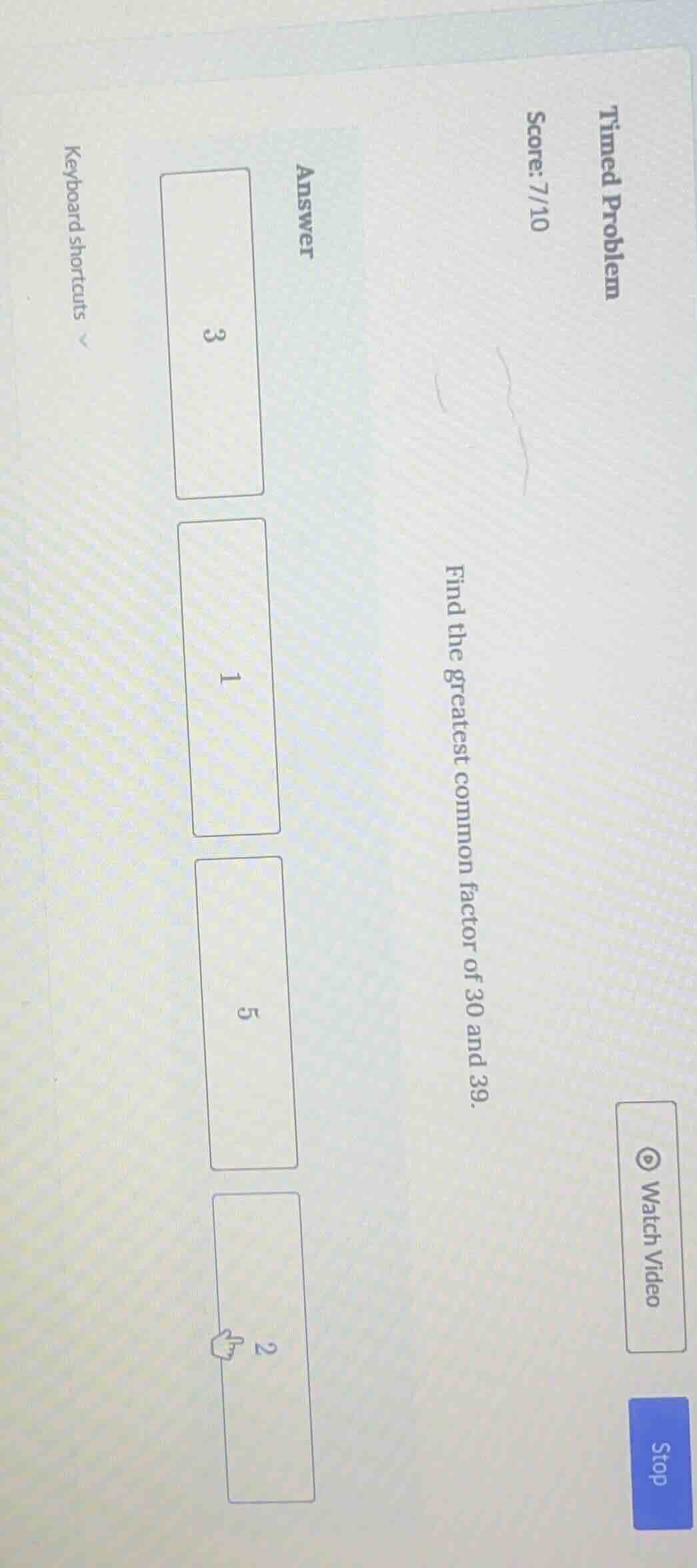 find the greatest common factor of 30 and 39.