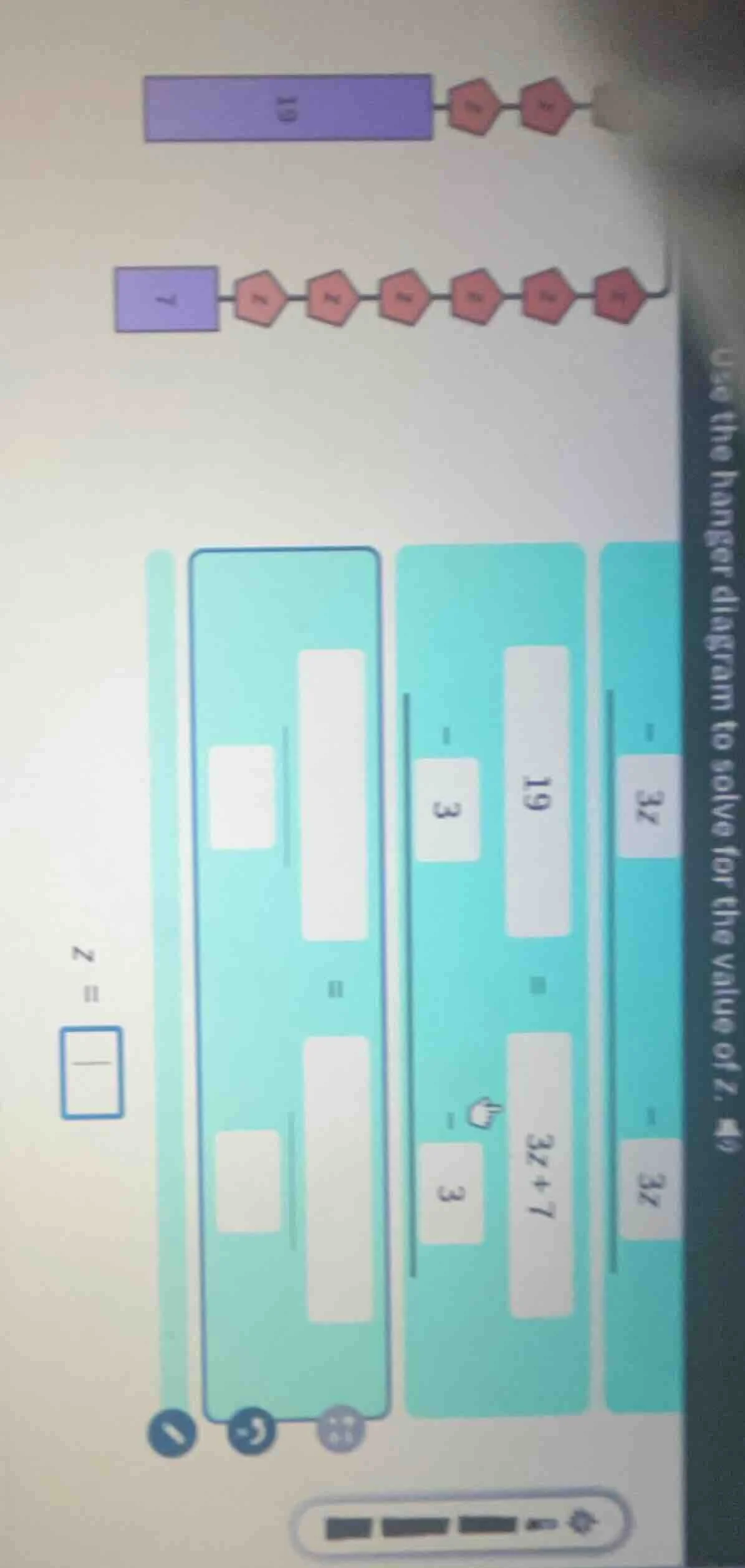 use the hanger diagram to solve for the value of ( x )?