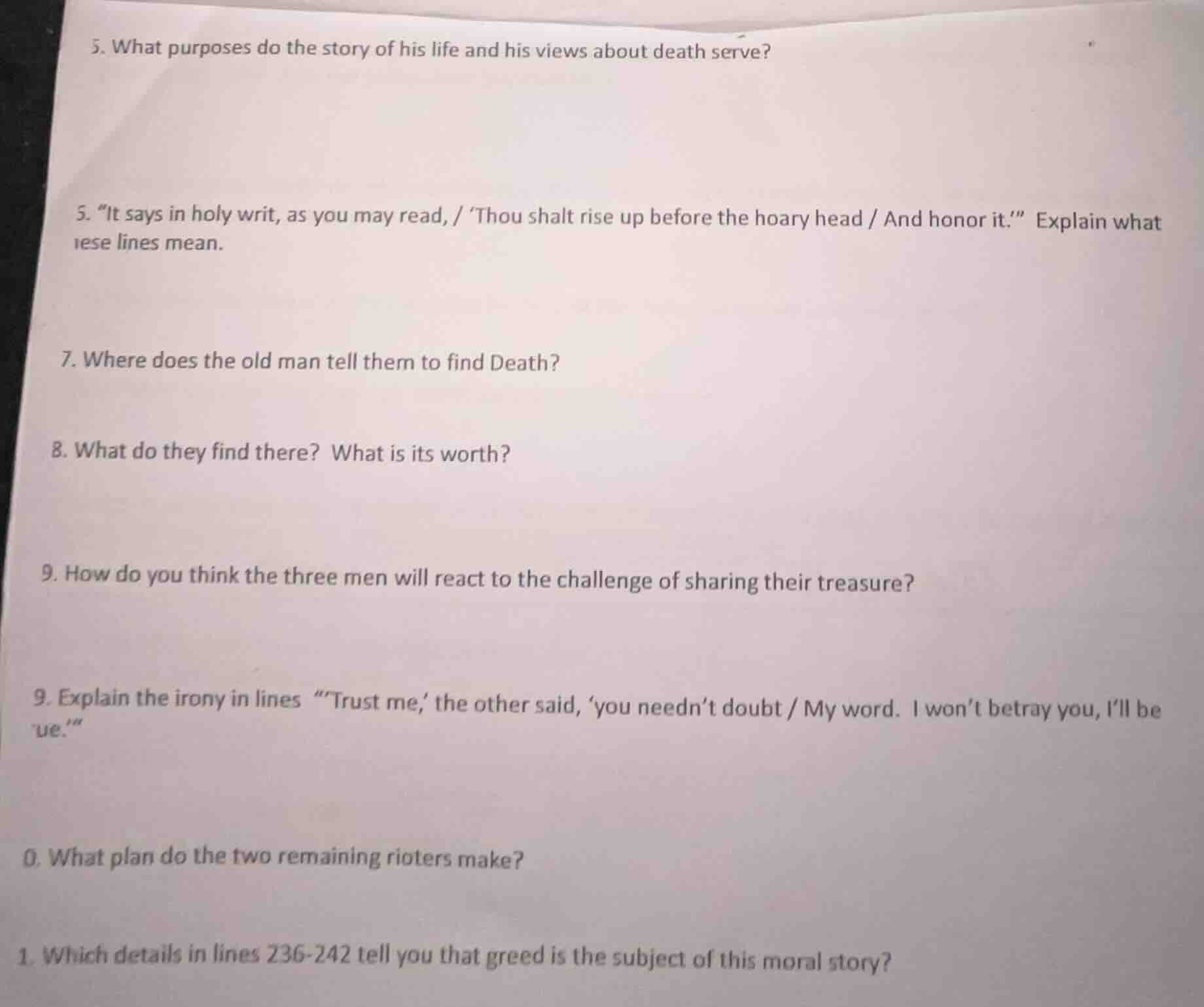 5. what purposes do the story of his life and his views about death ser…