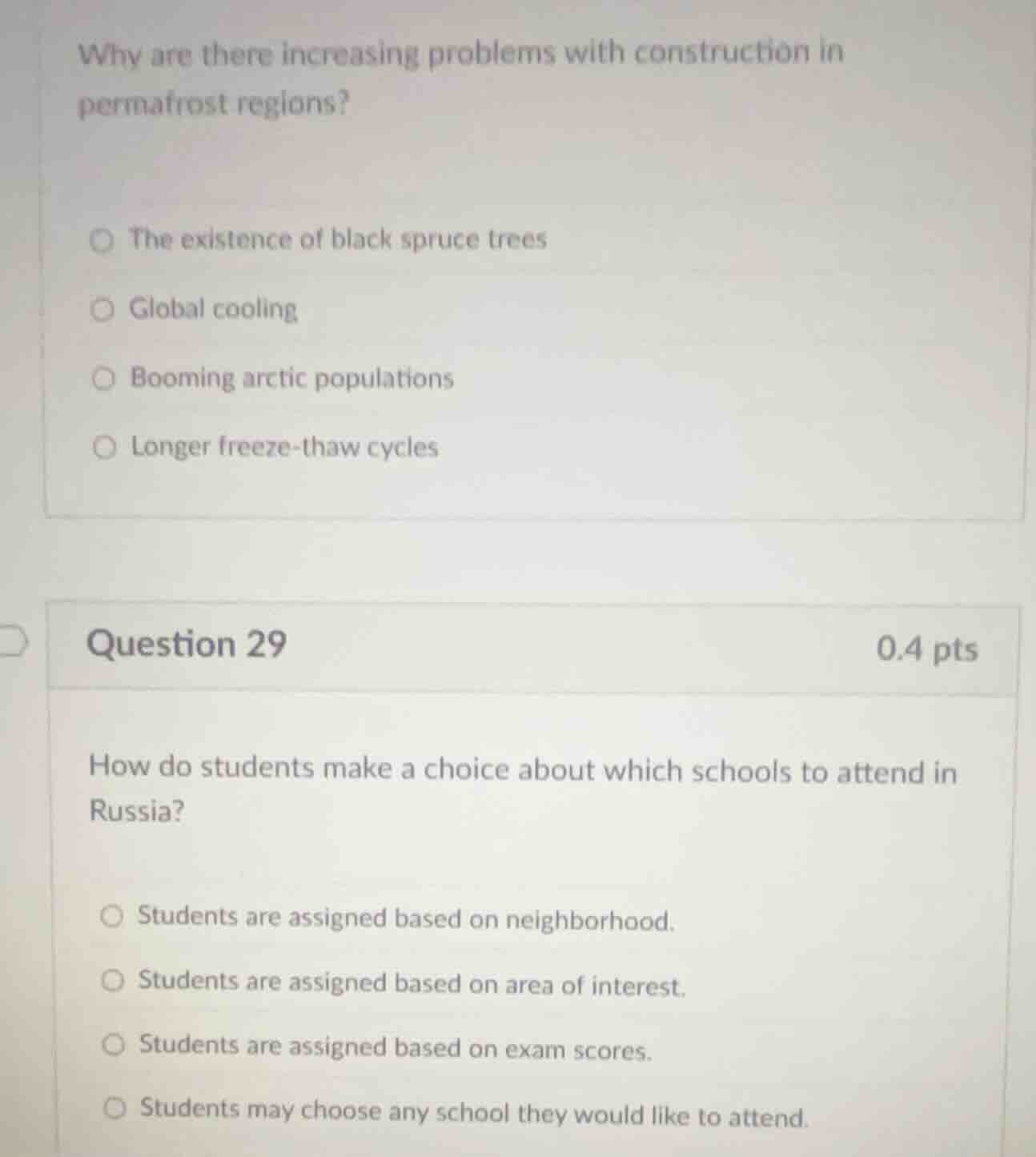 why are there increasing problems with construction in permafrost regio…