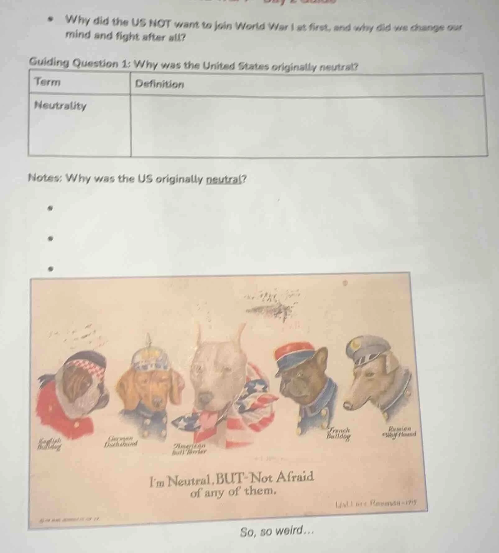 • why did the us not want to join world war i at first, and why did we …