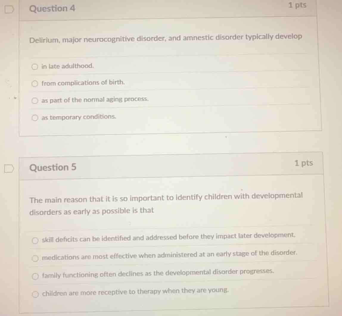 question 4 delirium, major neurocognitive disorder, and amnestic disord…