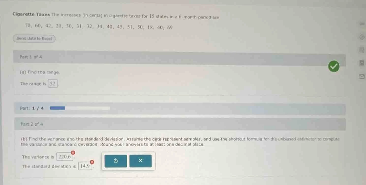 cigarette taxes the increases (in cents) in cigarette taxes for 15 stat…