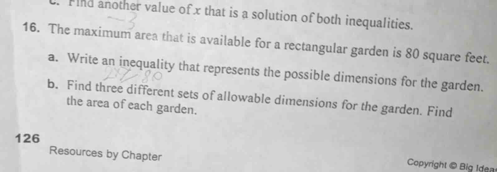 c. find another value of x that is a solution of both inequalities. 16.…