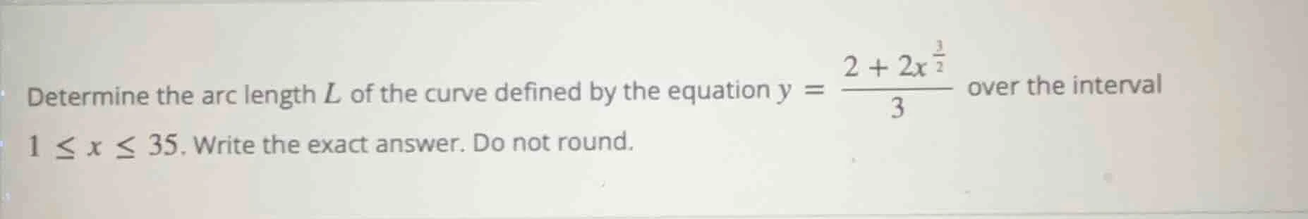 determine the arc length ( l ) of the curve defined by the equation ( y…