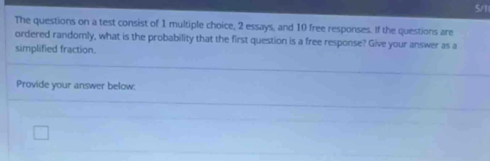 the questions on a test consist of 1 multiple choice, 2 essays, and 10 …