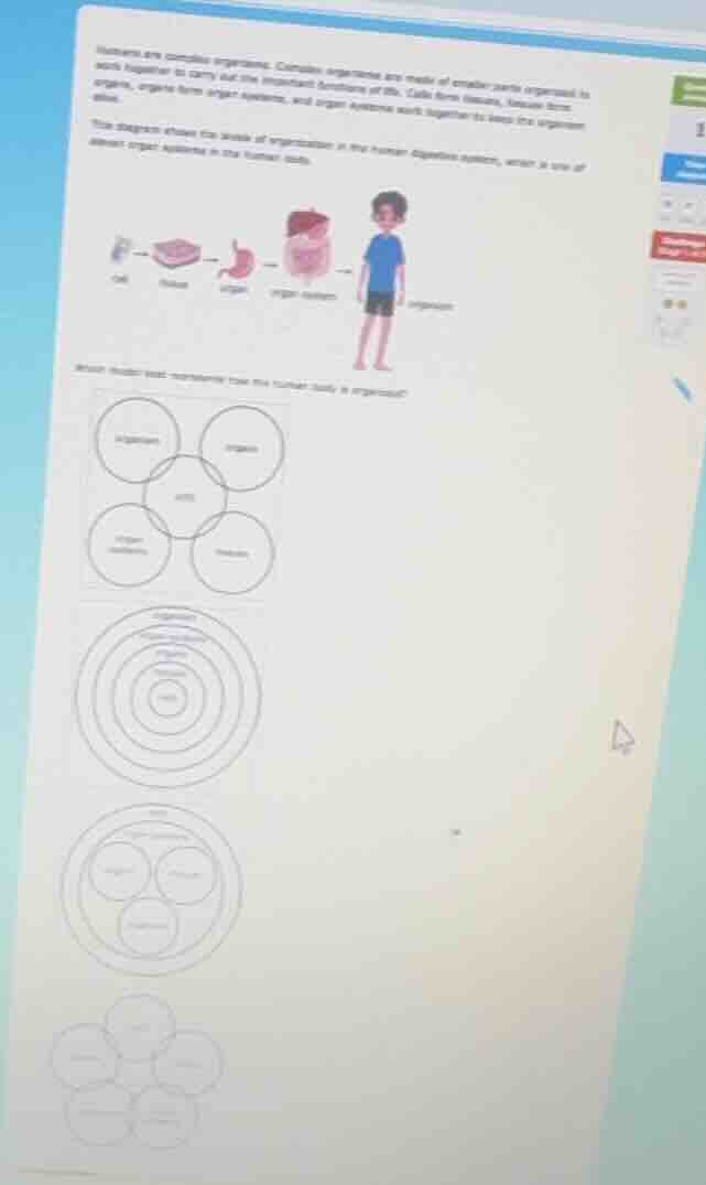 humans are complex organisms. complex organisms are made of smaller par…