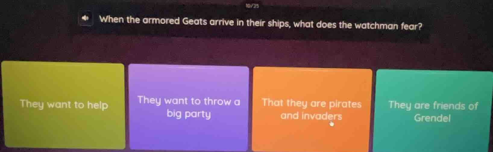 when the armored geats arrive in their ships, what does the watchman fe…